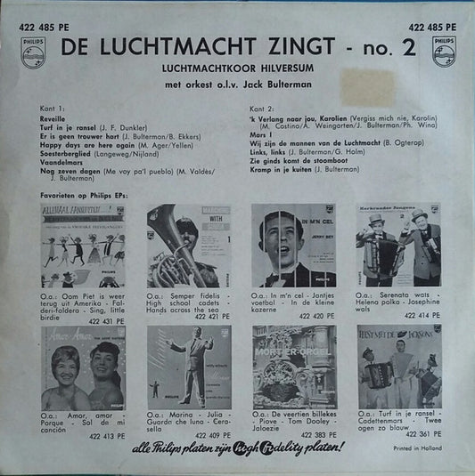 Luchtmachtkoor Hilversum : De Luchtmacht Zingt 2 (7", EP)