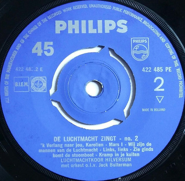 Luchtmachtkoor Hilversum : De Luchtmacht Zingt 2 (7", EP)