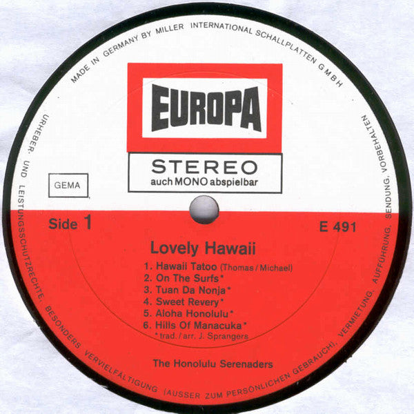 The Honolulu Serenaders : Lovely Hawaii (LP, Album)