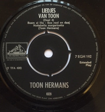 Toon Hermans : Liedjes Van Toon (Deel 4) (7", EP, Bla)