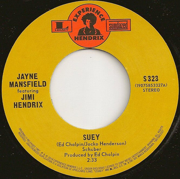 Jayne Mansfield  Featuring Jimi Hendrix : Suey (7", Single, Mono)