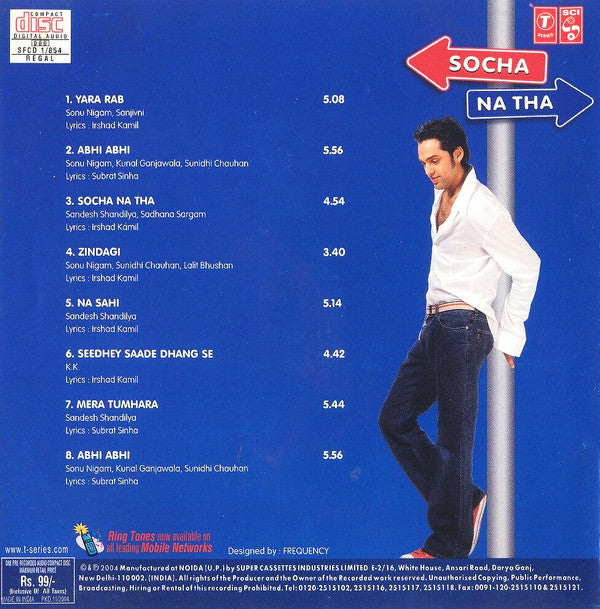Sandesh Shandilya, Irshad Kamil, Subrat Sinha : Socha Na Tha (CD)
