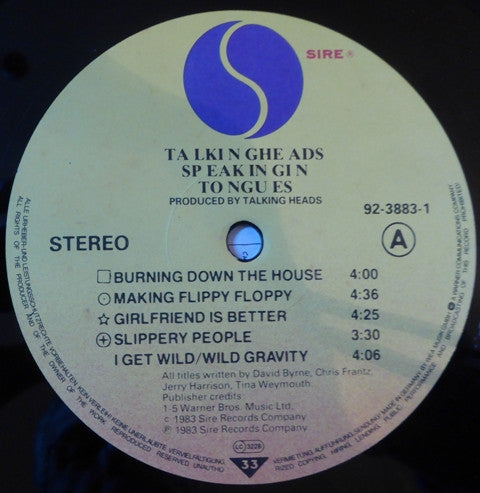 Talking Heads : Speaking In Tongues (LP, Album)