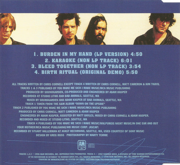 Soundgarden : Burden In My Hand (CD, Maxi)