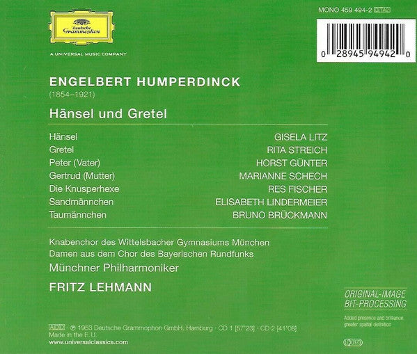 Engelbert Humperdinck (2), Fritz Lehmann : Hänsel und Gretel (2xCD)