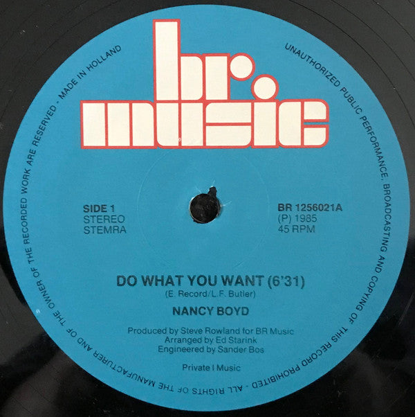 Nancy Boyd : Do What You Want (12")