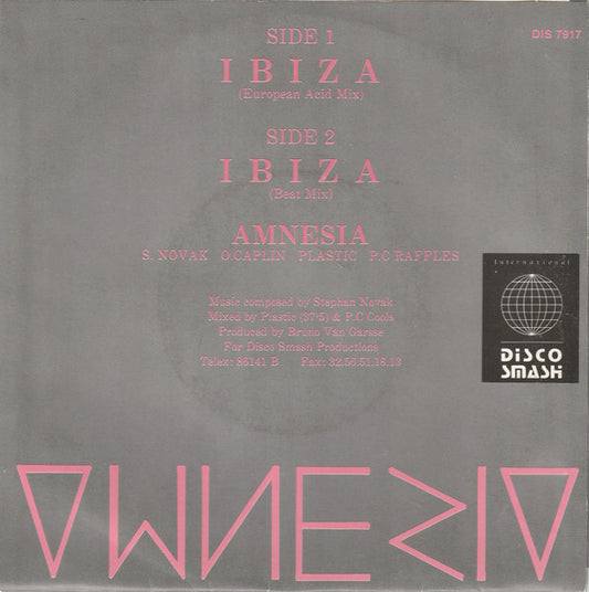Amnesia : Ibiza (European Acid Mix) (7", Single)