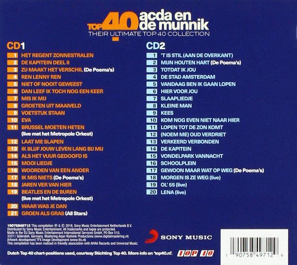 Acda en de Munnik : Top 40 Acda En De Munnik (Their Ultimate Top 40 Collection) (2xCD, Comp)