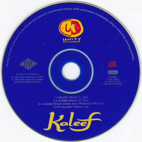 Kaleef : Golden Brown (CD, Maxi)