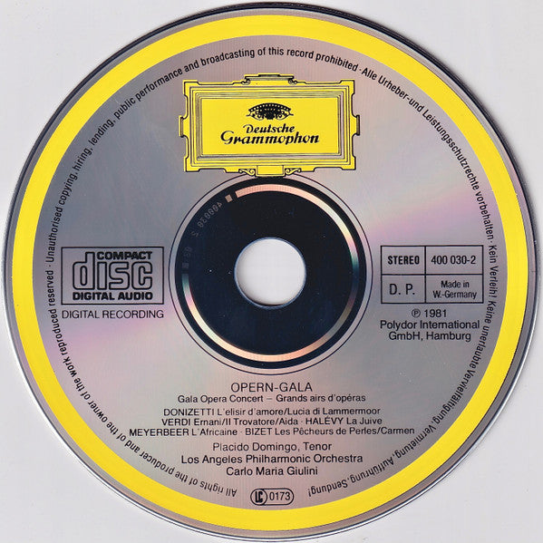 Placido Domingo, Carlo Maria Giulini, Los Angeles Philharmonic Orchestra : Opern-Gala = Gala Opera Concert = Grandes Airs D'opéras (CD, Album, RE)