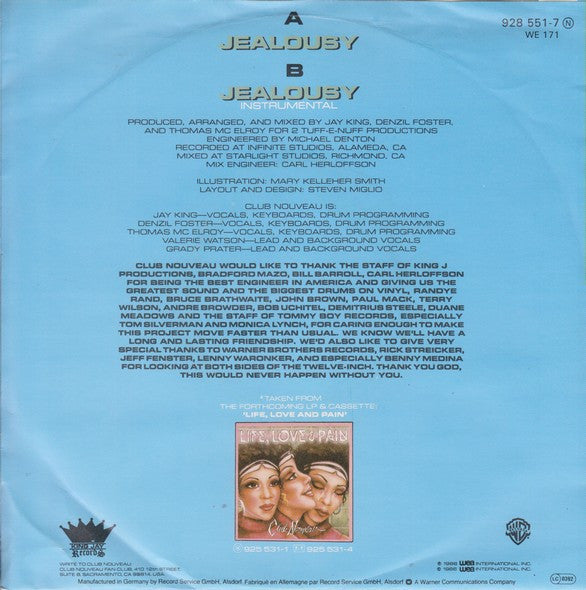 Club Nouveau : Jealousy (7", Single)