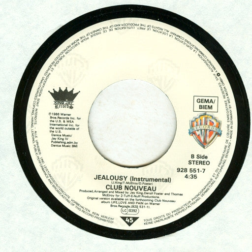 Club Nouveau : Jealousy (7", Single)