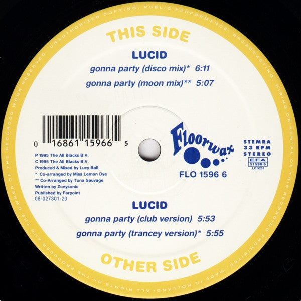 Lucid : Gonna Party (12")