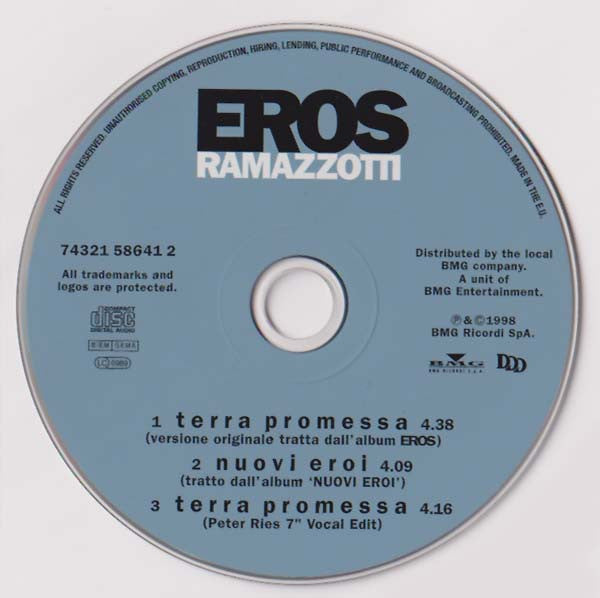 Eros Ramazzotti : Terra Promessa (CD, Single)