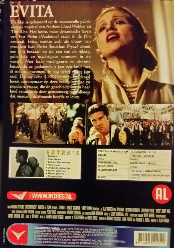 Madonna, Antonio Banderas, Jonathan Pryce ,  Alan Parker (2) : Evita (DVD-V, Multichannel, PAL)