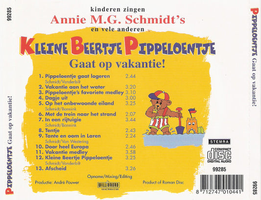Annie M.G. Schmidt : Kinderen Zingen Annie M.G. Schmidt's Kleine Beertje Pippeloentje Gaat Op Vakantie! (CD, Album)