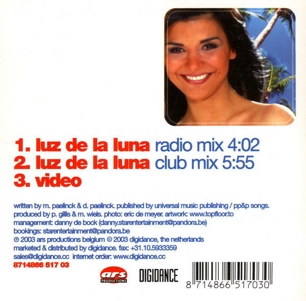 Paradisio Feat. Maria Del Rio : Luz De La Luna (CD, Single, Enh)