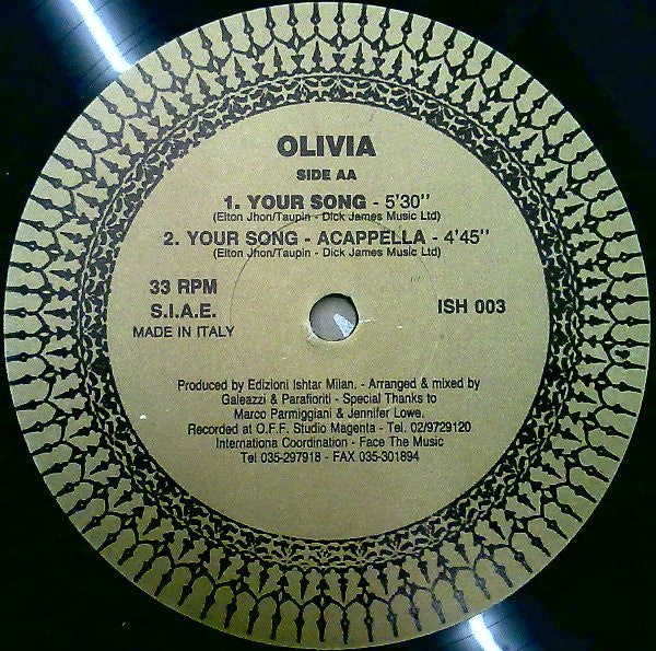 Olivia (8) : Your Song (12")