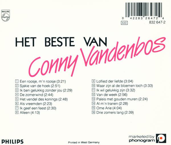 Conny Vandenbos : Het Beste Van Conny Vandenbos (CD, Comp)