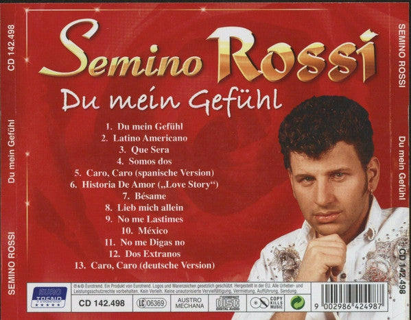 Semino Rossi : Du Mein Gefühl (CD, Comp)