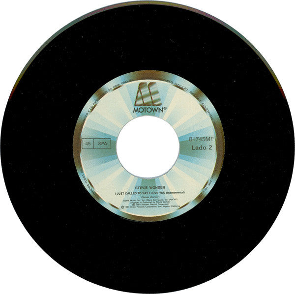 Stevie Wonder : I Just Called To Say I Love You (7", Single)
