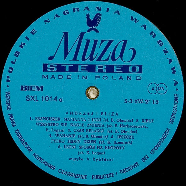 Andrzej I Eliza : Czas Relaksu (LP, Album, Blu)