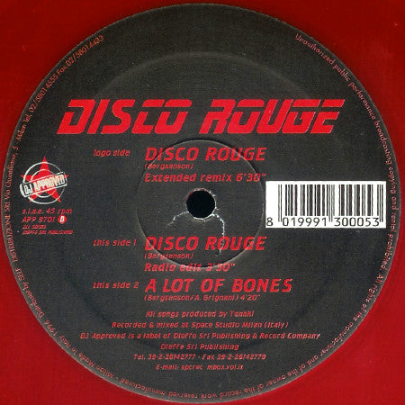 Disco Rouge : Disco Rouge (12", Red)