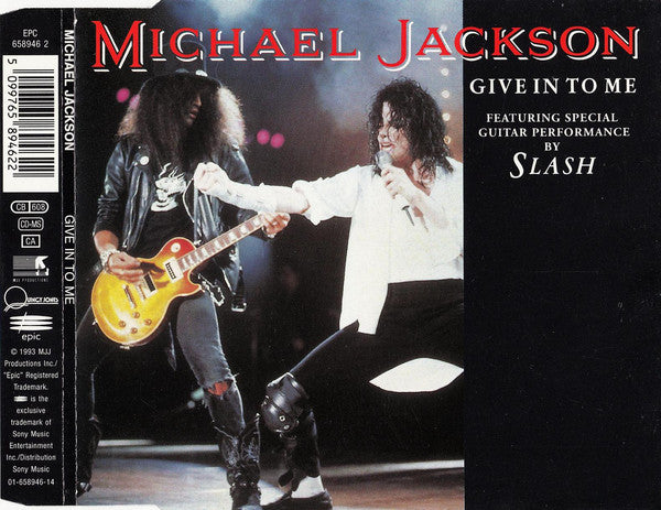 Michael Jackson Featuring Special Guitar Performance By Slash (3) : Give In To Me (CD, Maxi)