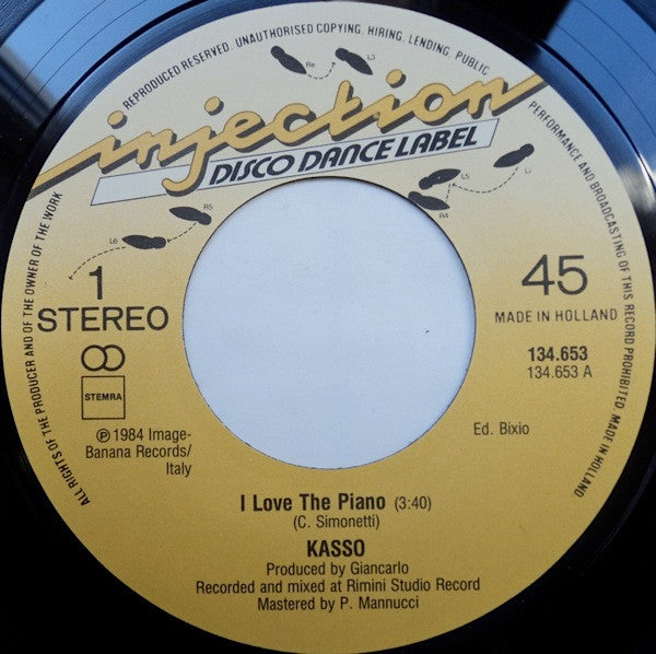 Kasso : I Love The Piano (7", Single)