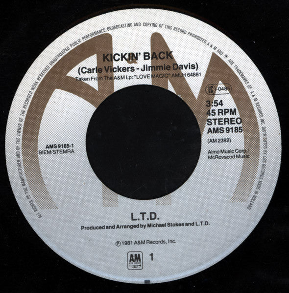 L.T.D. : Kickin' Back (7", Single)