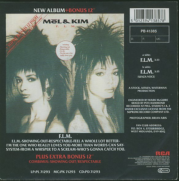 Mel & Kim : F.L.M. (7", Single)