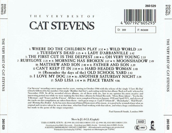 Cat Stevens : The Very Best Of Cat Stevens (CD, Comp)