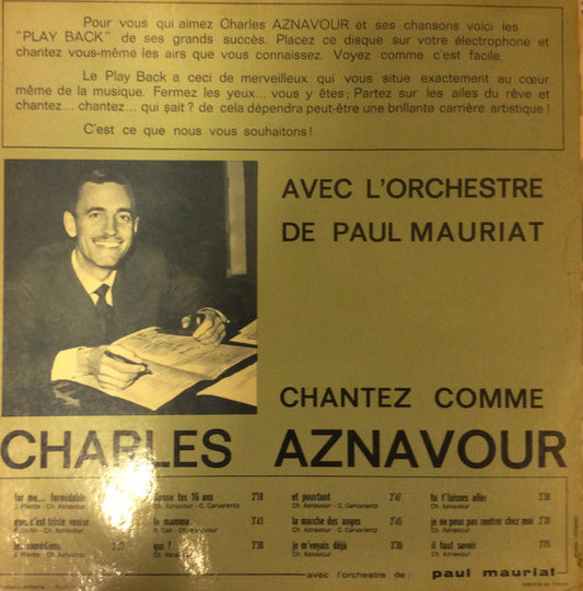Paul Mauriat And His Orchestra : Chantez Comme Charles Aznavour (LP, Album)