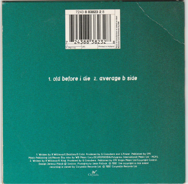 Robbie Williams : Old Before I Die (CD, Single, Car)