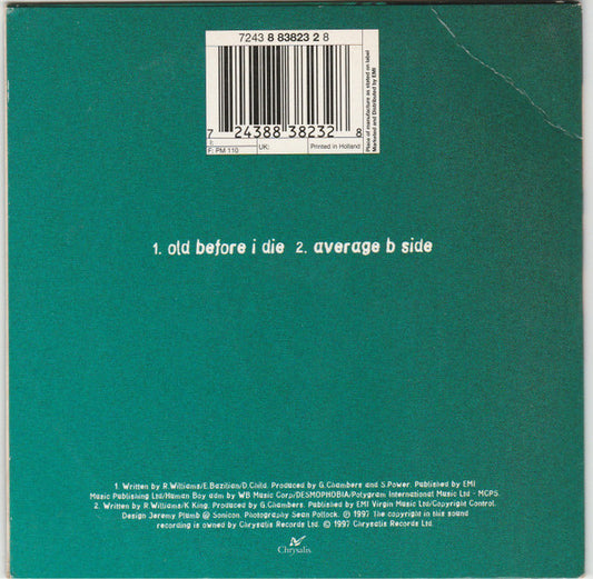 Robbie Williams : Old Before I Die (CD, Single, Car)