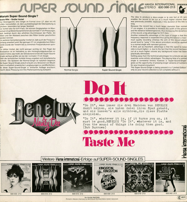 Benelux & Nancy Dee : Do It (12", Single, Sup)