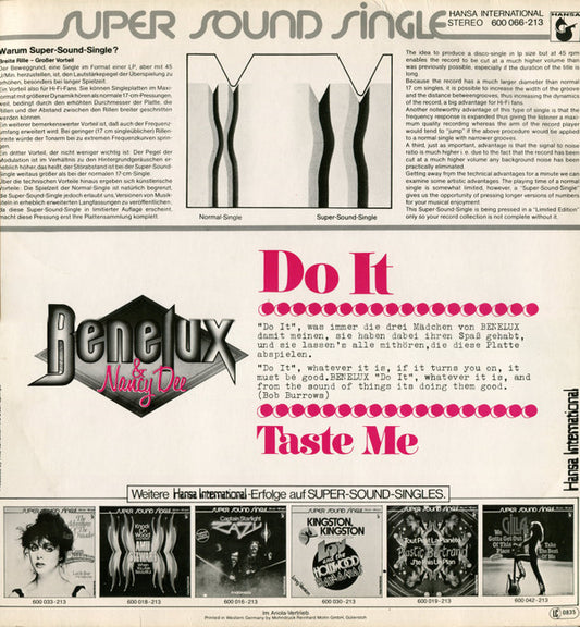 Benelux & Nancy Dee : Do It (12", Single, Sup)