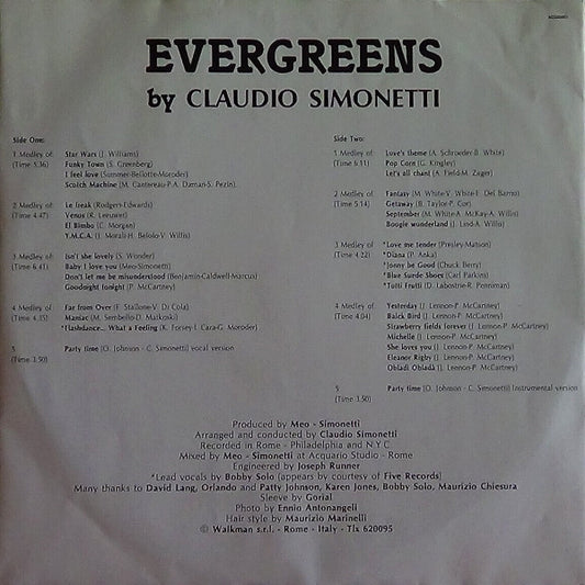 Claudio Simonetti : Evergreens (LP)