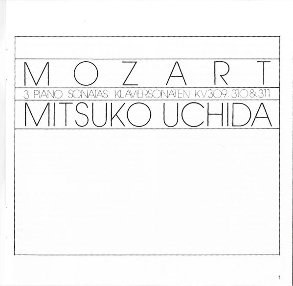 Wolfgang Amadeus Mozart, Mitsuko Uchida : 3 Piano Sonatas = Klaviersonaten KV 309, 310 & 311 (CD)