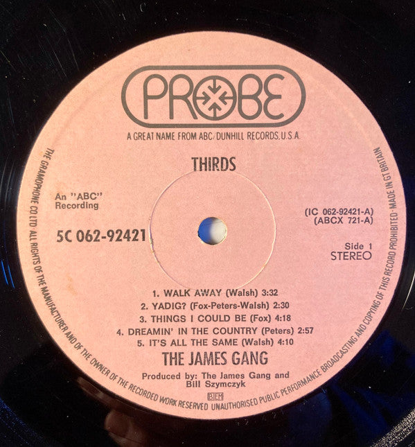 James Gang : Thirds (LP, Album)