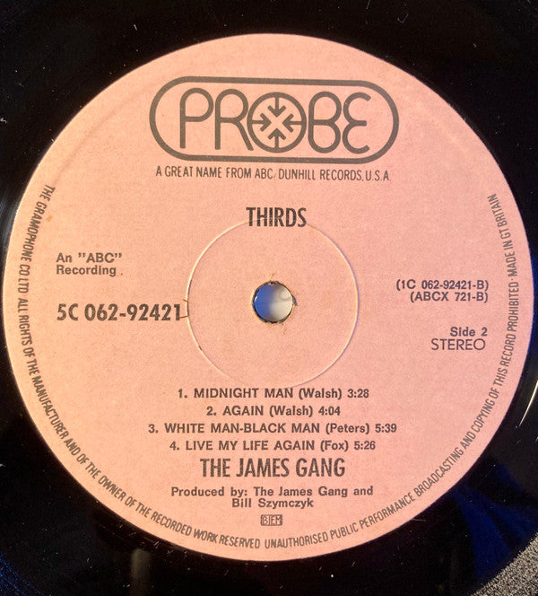 James Gang : Thirds (LP, Album)
