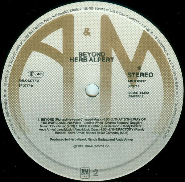 Herb Alpert : Beyond (LP, Album)
