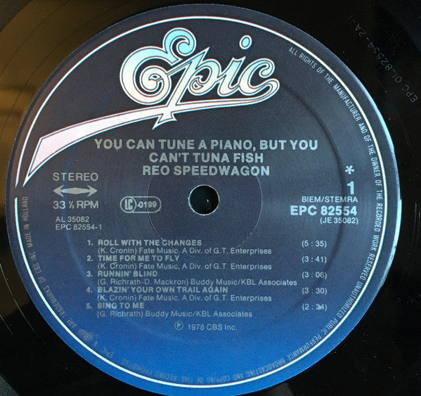 REO Speedwagon : You Can Tune A Piano, But You Can't Tuna Fish (LP, Album, RE, RP)