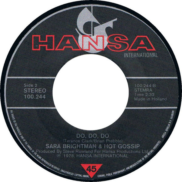 Sarah Brightman & Hot Gossip : I Lost My Heart To A Starship Trooper (7", Single)