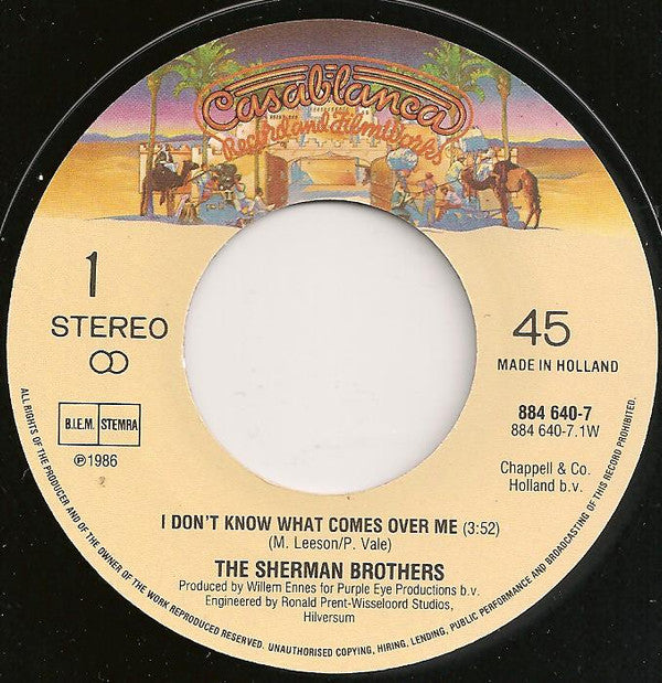 The Sherman Brothers (2) : I Don't Know What Comes Over Me (7", Single)