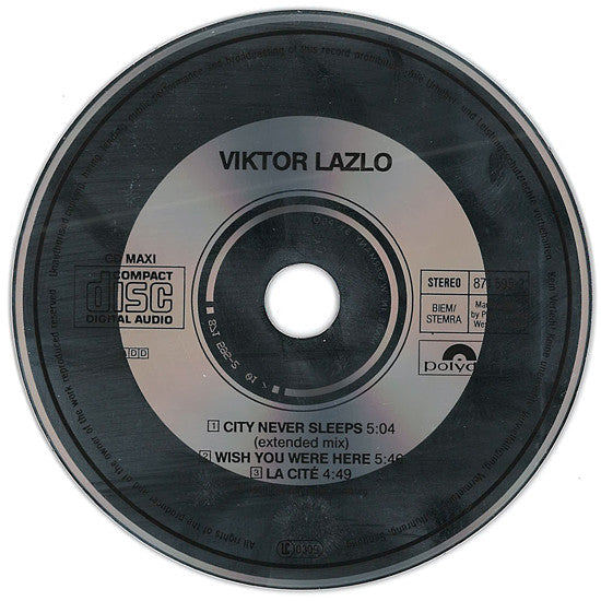 Viktor Lazlo : City Never Sleeps (CD, Maxi, Jew)