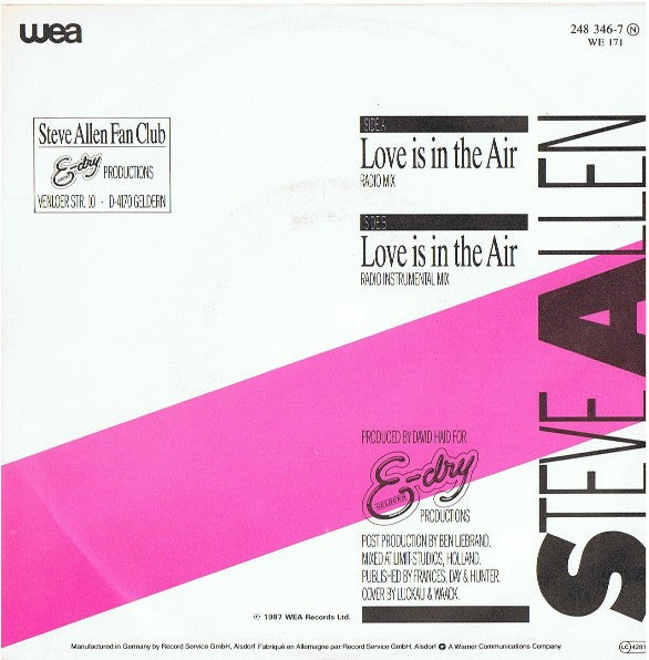 Steve Allen : Love Is In The Air (7", Single)