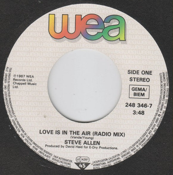 Steve Allen : Love Is In The Air (7", Single)