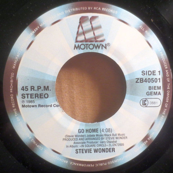 Stevie Wonder : Go Home (7", Single)