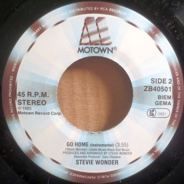 Stevie Wonder : Go Home (7", Single)